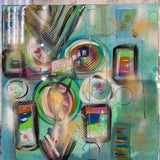 Small Green/Pink Abstract Painting