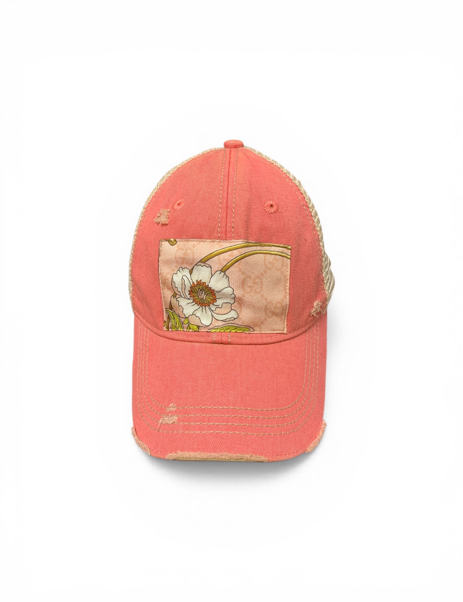 Distressed Designer Scarf Baseball Hat
