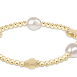 Signature Cross Admire Pearl Pattern 3mm Bead Bracelet