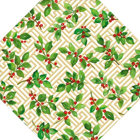 Holly And Fretwork Die Cut Placemat Die Cut | Set of 2