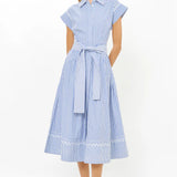 Belted Shirt Dress | Sconset Blue