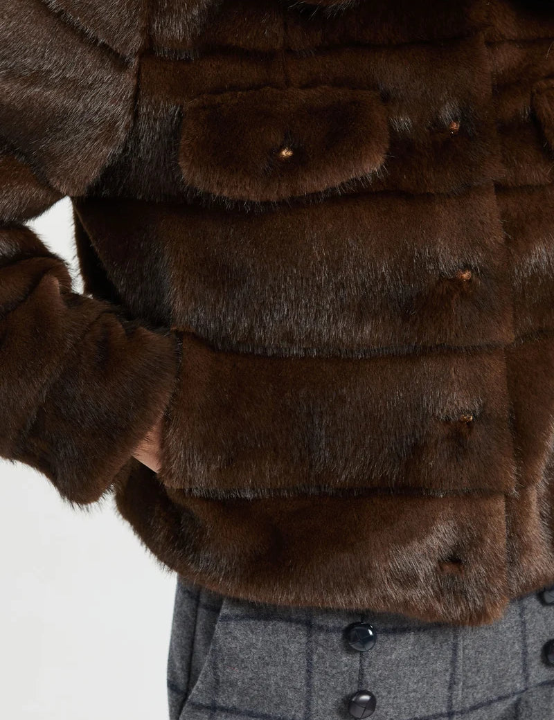 a person wearing a fur coat