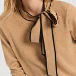 Black And Beige Bow Sweater_33977