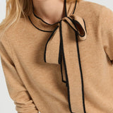 Black And Beige Bow Sweater_33977