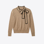 Black And Beige Bow Sweater_33977