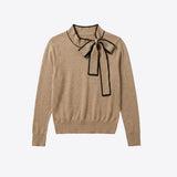 Black And Beige Bow Sweater_33977