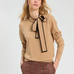 Black And Beige Bow Sweater_33977