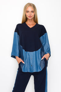 Dolly Top Navy/Denim