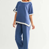 Kiara Crepe Knit Pant | Blue