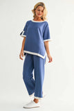 Kiara Crepe Knit Pant | Blue