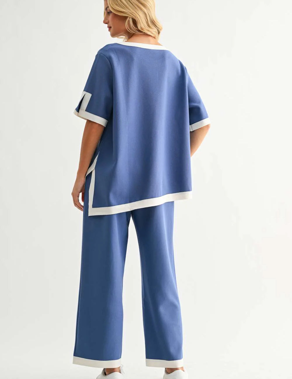Kiara Crepe Knit Pant | Blue
