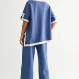 Kiara Crepe Knit Pant | Blue