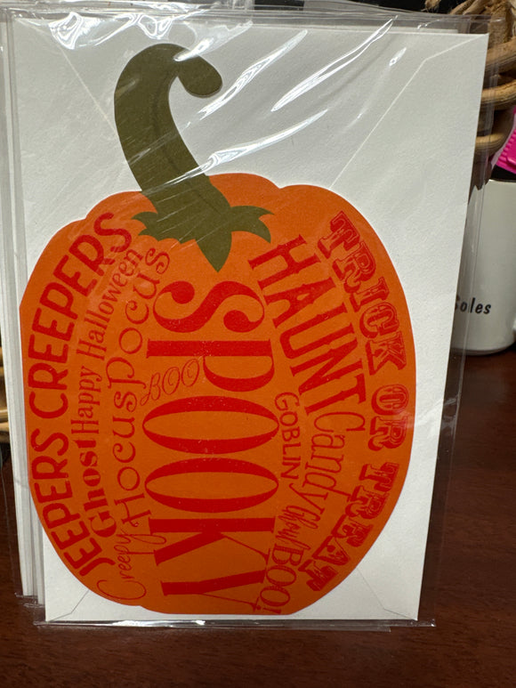 Halloween Card- Pumpkin with Words