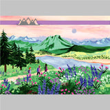 Landscape with Hikers Birthday Card