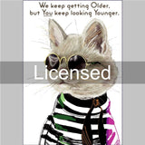 Cat Sunglasses Looking Younger Birthday Card