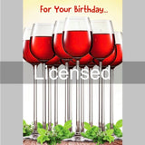 Long Stem Wine For Your Birthday Greeting Card