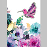 a painting of a hummingbird and flowers