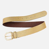 Dana | Metallic Iguana Textured Leather Belt