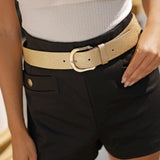 Dana | Metallic Iguana Textured Leather Belt