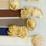 Palm Frond Interchangeable Belt Buckle w/ Gold Finish