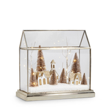 12.75" Lighted Snowy Village Terrarium