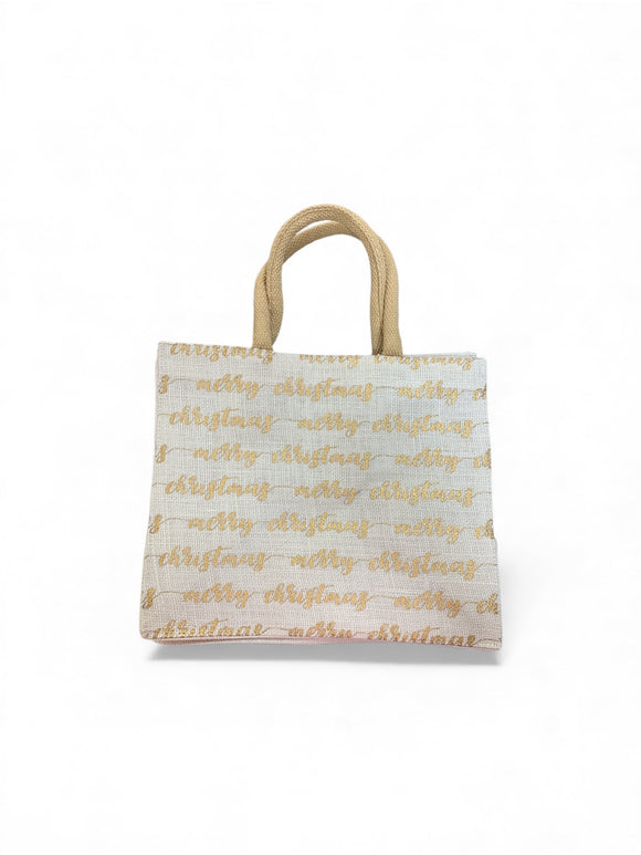 Merry Christmas Script Gift Tote