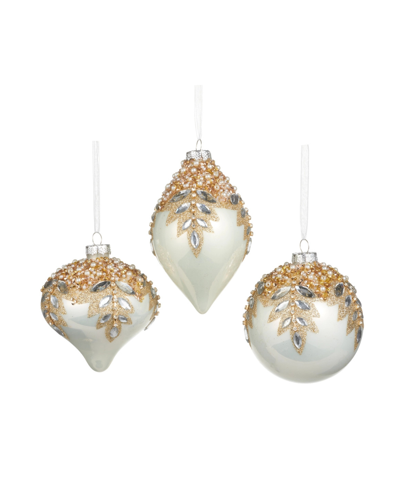a group of ornaments on a white background