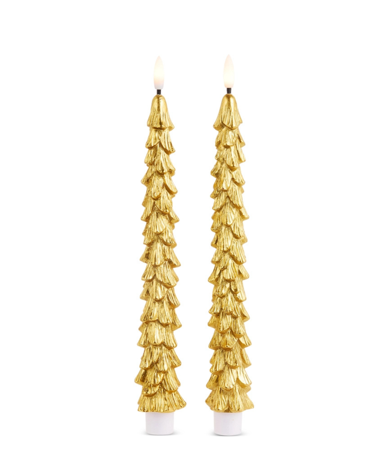 a pair of gold candles