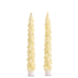 a pair of candles with a flame