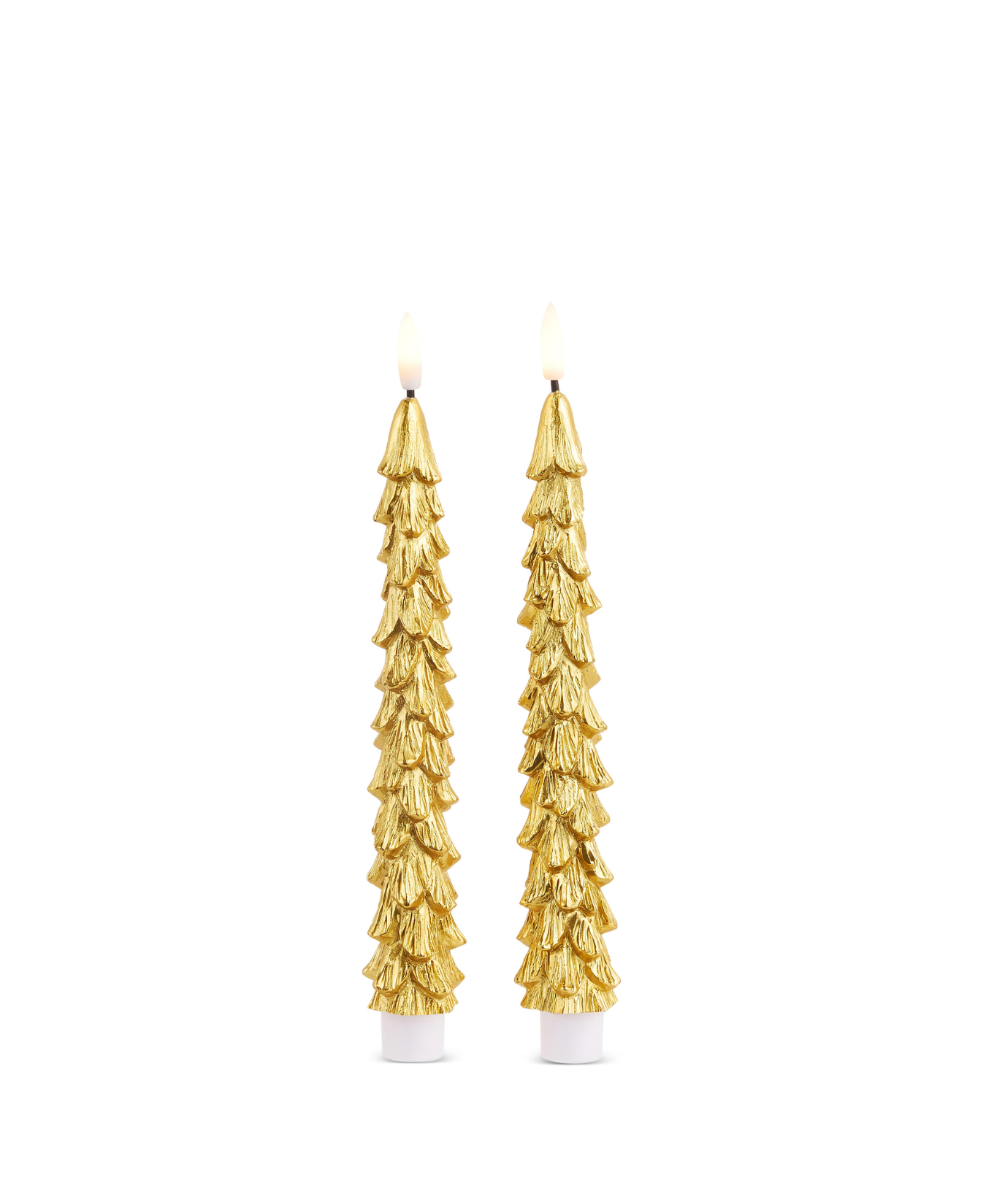 a pair of gold candles