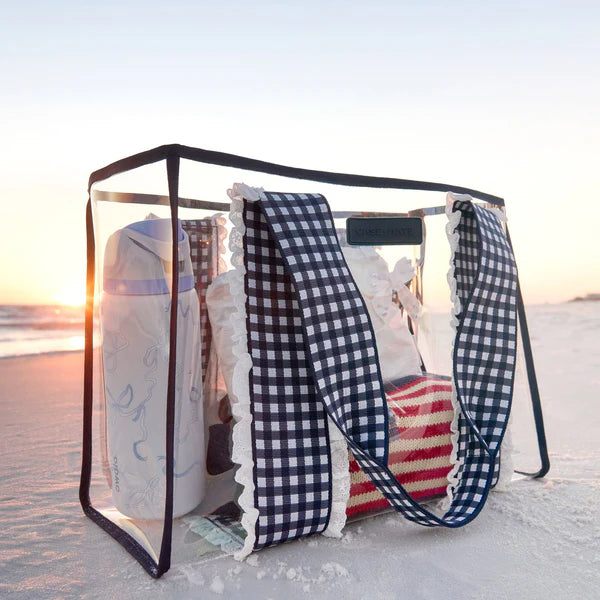 Jelly Tote with Phone Pouch | Navy Eyelet Gingham