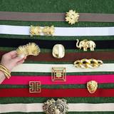 Tibet Tiger Interchangeable Belt Buckle in Gold Finish