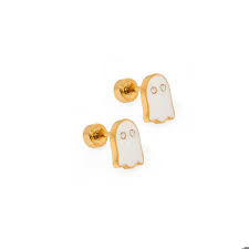 Screwback Stud Earrings -Ghost