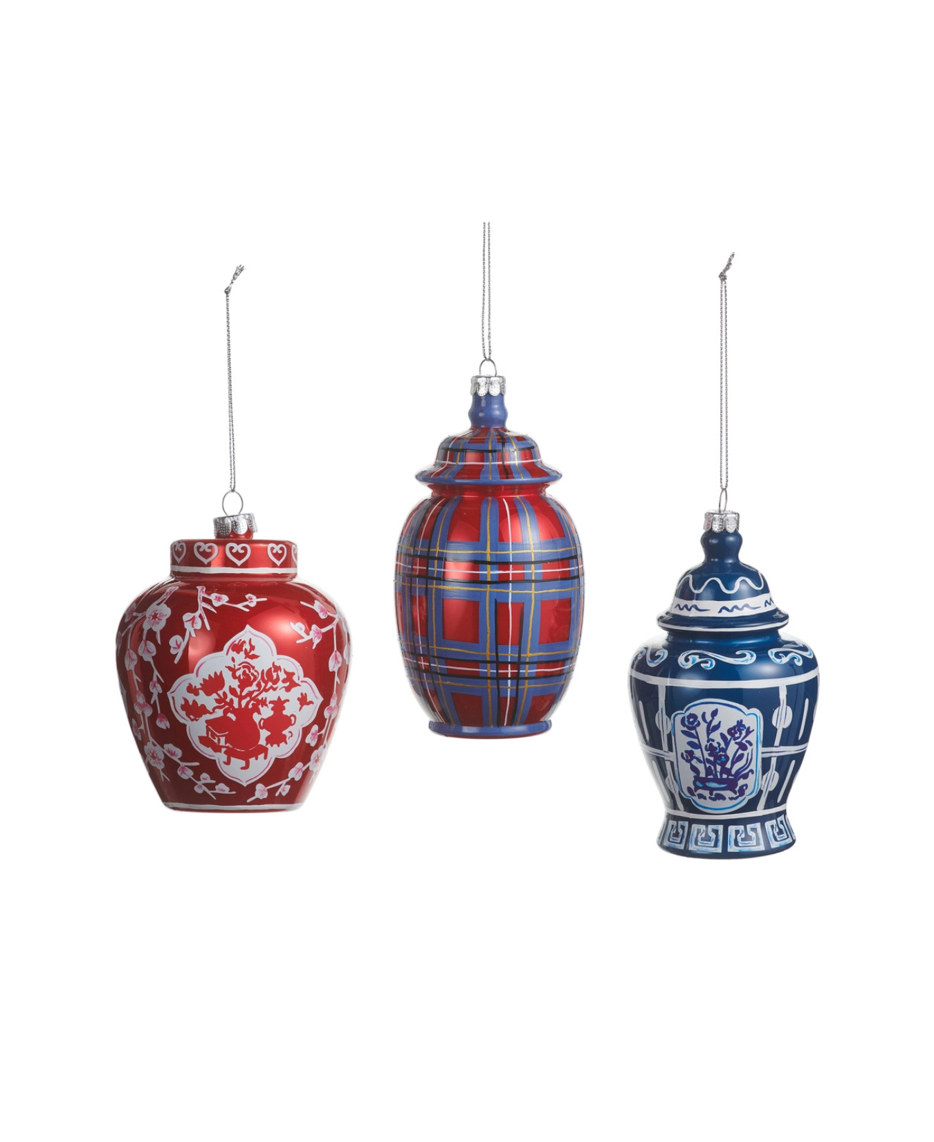 5" Dressed in Plaid Chinoiserie Ornament-Raz Imports-4652914