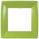 Grosgrain Border Square Dinner Plate | Assorted Colors