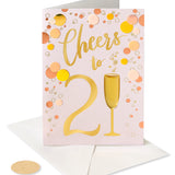 Cheers to 21 Birthday Card