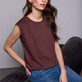 Padded Shoulder Muscle Tee | Cream