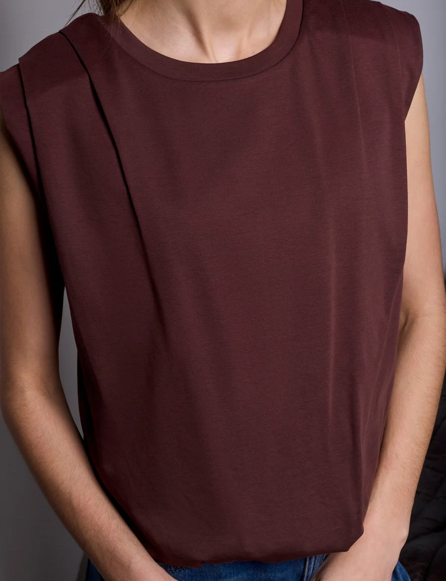 Padded Shoulder Muscle Tee | Cream