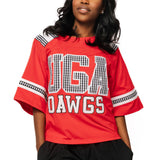 Licensed UGA Oversized Gingham Jersey Tee