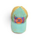 Distressed Designer Scarf Baseball Hat