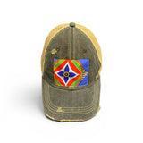 Distressed Designer Scarf Baseball Hat
