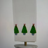 Christmas Topiary Hand Towel White/Green/Red
