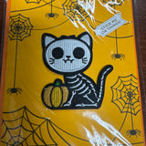 Cat Skeleton Patch Halloween Card
