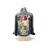 G Mini Floral Blocks on Denim Jacket | Large