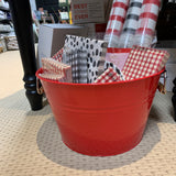 Red Galvanized Display Bucket