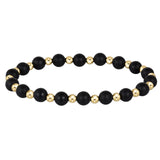 Grateful Pattern 6mm Bead Bracelet- Matte Onyx
