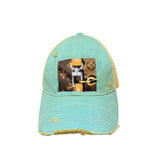 Distressed Designer Scarf Baseball Hat