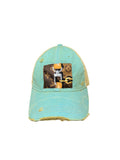 Distressed Designer Scarf Baseball Hat