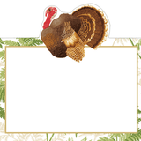 a turkey on a white rectangular frame