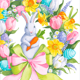Bunny Easter Wreath - Easter Card